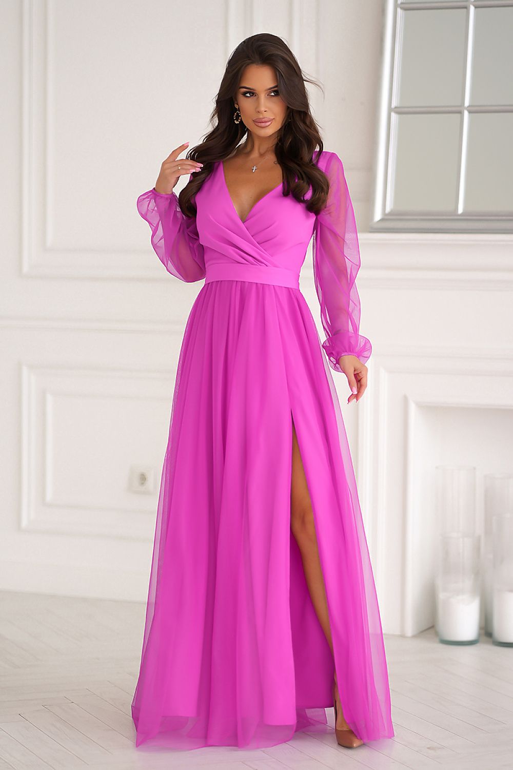  Long dress model 202459 Bicotone 